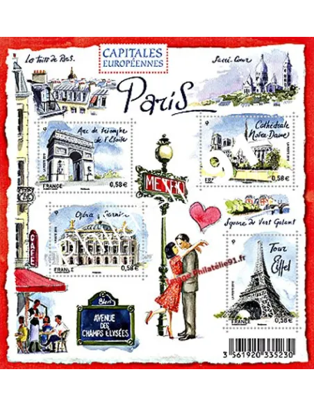 Timbre n° 4514 à 4517 - Bloc Capitales européennes - PARIS