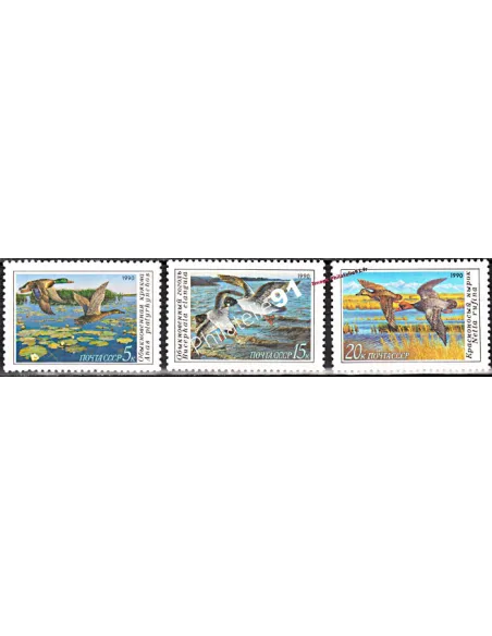 Timbres de Russie n° 5761 à 5763 - Thématique canard