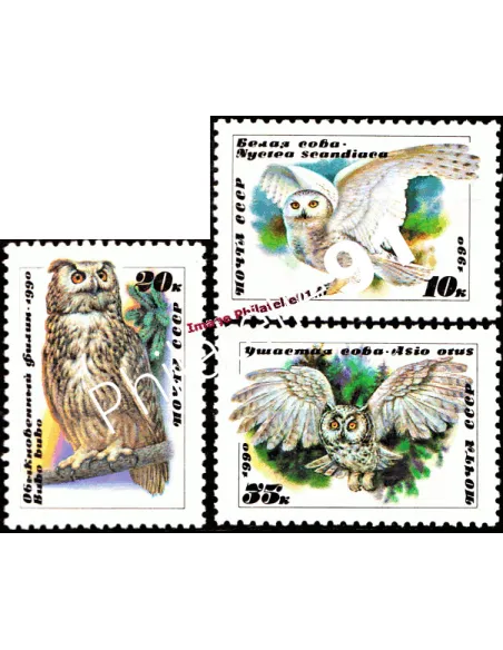 Timbres de Russie n° 5725 à 5727 - Thématique : Rapace