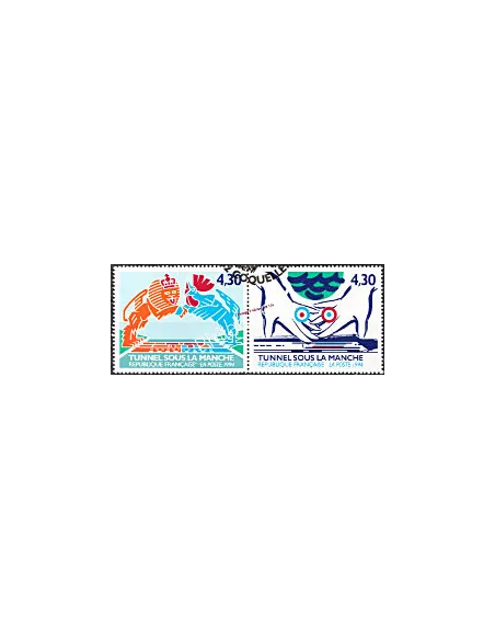 Timbres de France oblitérés n° 2882 à 2883A  - Tunnel sous la manche