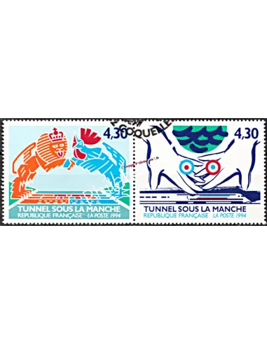 Timbres de France oblitérés n° 2882 à 2883A  - Tunnel sous la manche