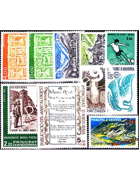 Andorre français - Année complète 1986 - Timbre Andorre