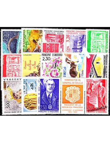 Andorre français - Année complète 1990 - Timbre andorre