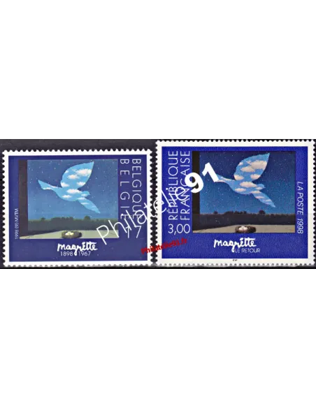 Émission commune, France-Belgique, n° 3145 et 2755, timbres Europe