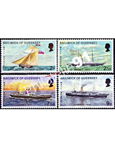 timbres de GUERNESEY n° 57 à 60 - Paquebots-poste (I)