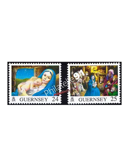 Timbres de GUERNESEY n° 718 - 719 - Noël