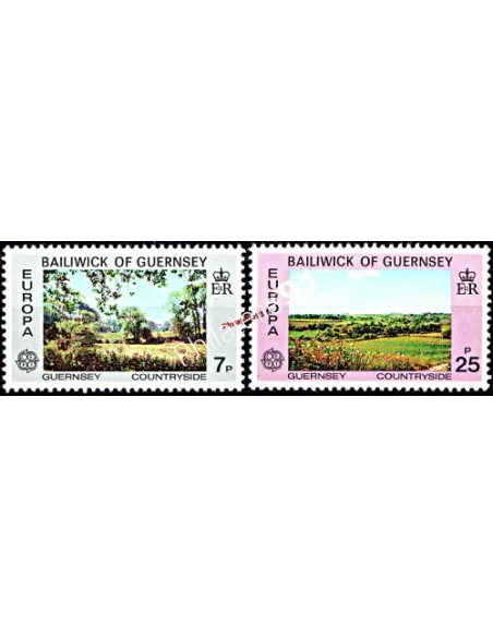 Timbres de GUERNESEY n° 142 et 143, Timbres Europa