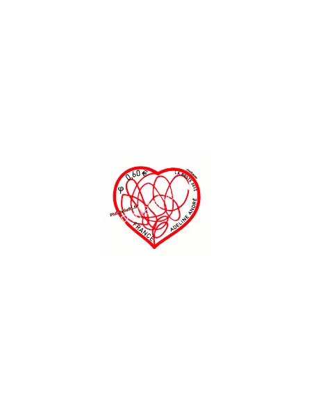 timbre autoadhésif issu du bloc "cœur" 2012 d'Adeline André émis pour la Saint-Valentin