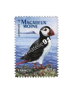 Timbre autocollant d'entreprise : Macareux moine - Centenaire de la Ligue pour la Protection des Oiseaux.