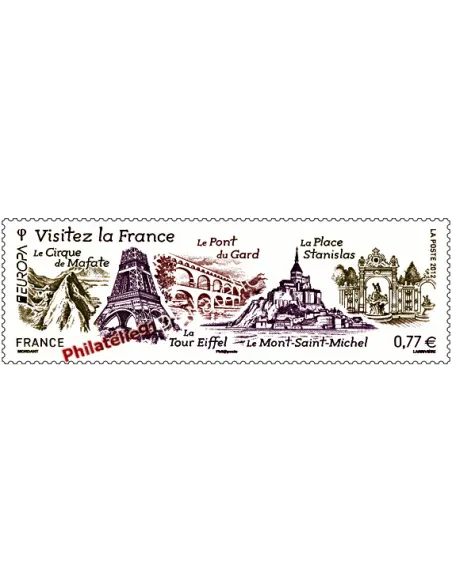 Timbre autocollant n° 713 : Europa - Visitez la France