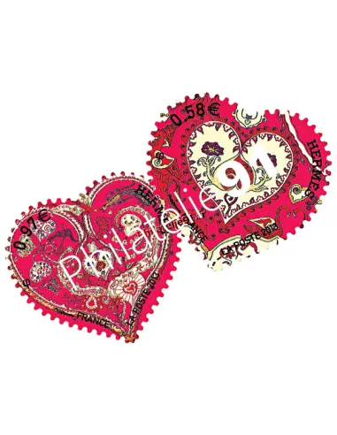 Timbres autocollants d'entreprise : Cœurs Hermès, Saint-Valentin