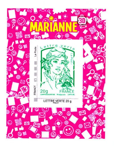 Marianne 3D - Les timbres et vous - Marianne verte grand format