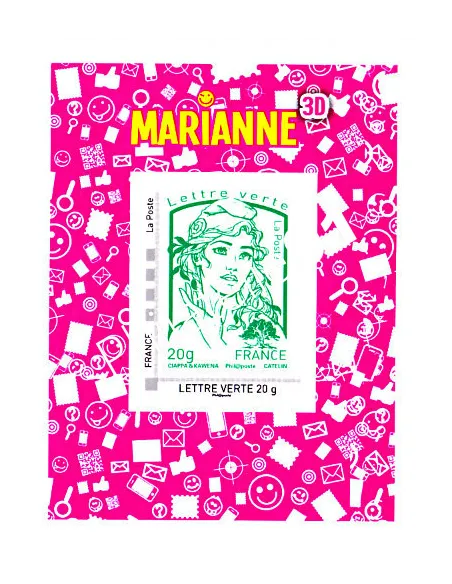 Marianne 3D - Les timbres et vous - Marianne verte grand format