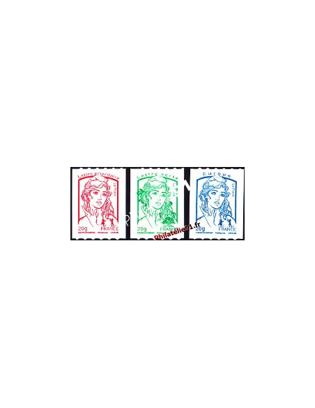 Timbres autoadhésifs n° 862 à 864 - Marianne de Ciappa et Kawena. Marianne et la Jeunesse. 3 Timbres de roulettes