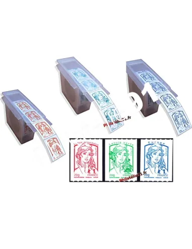 Timbres autoadhésifs n° 862 à 864 - Marianne de Ciappa et Kawena. Marianne et la Jeunesse. 3 Timbres de roulettes