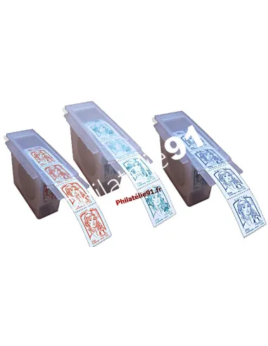 Timbres autoadhésifs n° 862 à 864 - Marianne de Ciappa et Kawena. Marianne et la Jeunesse. Bandes de 10 x 3 Timbres de ro