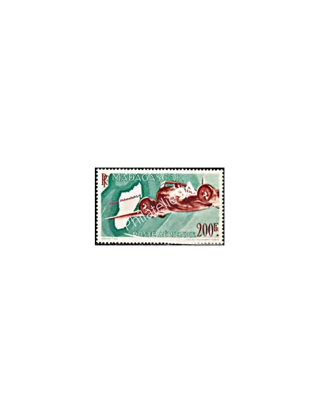 timbre de Madagascar PA n° 64 A,avion, collection timbres colonies