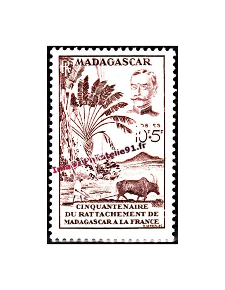 Timbre de Madagascar n° 319,Rattachement à la France,timbres colonies