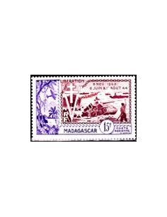 Timbre de Madagascar PA n° 74, Anniversaire de la Libération, colonies