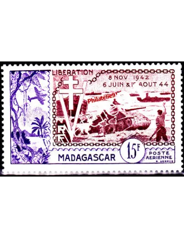 Timbre de Madagascar PA n° 74, Anniversaire de la Libération, colonies