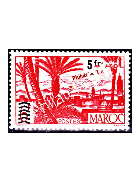 Timbre du Maroc n° 298. Timbre de 1947-1947, surchargé.