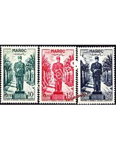 Timbres du Maroc n° 299 à 301, général Leclerc, collection colonies
