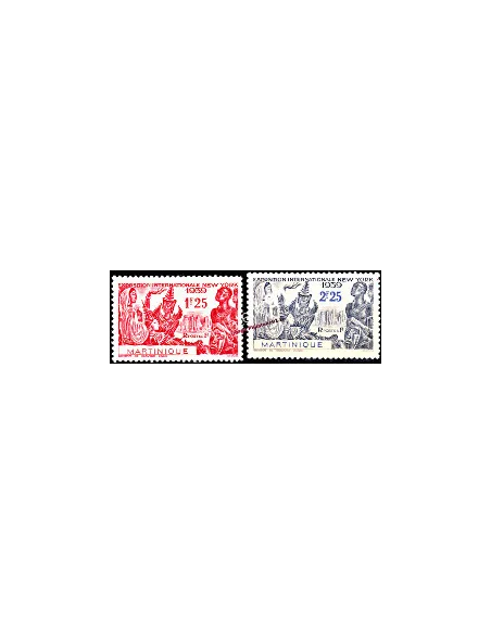 Timbres de Martinique n° 168 à 169.  Exposition de New York