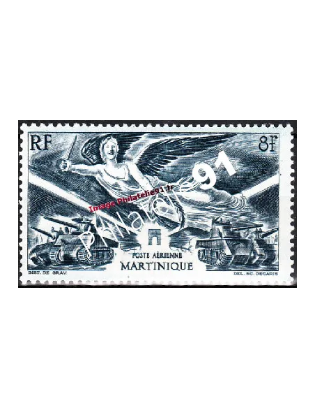 Timbre de Martinique PA n° 6 .  anniversaire de la victoire