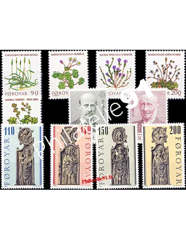 Timbres des iles Féroé - Année complète neuve 1980