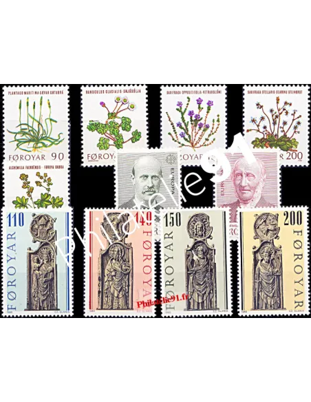 Timbres des iles Féroé - Année complète neuve 1980