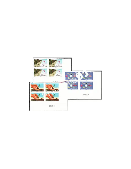 -  Timbres adhésifs "La terre" -  coins datés