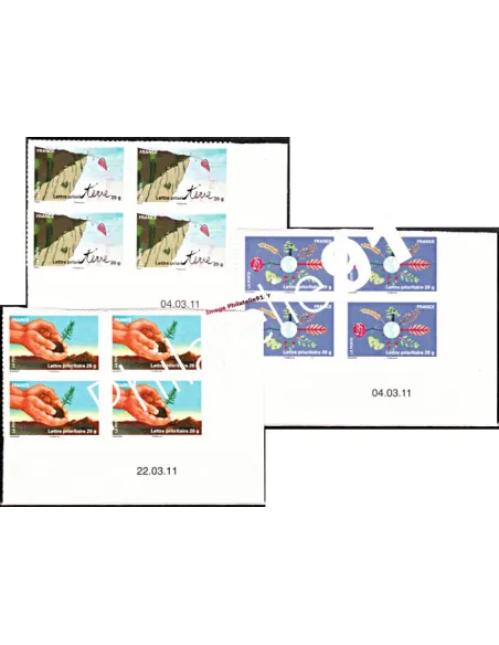 -  Timbres adhésifs "La terre" -  coins datés