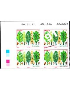 -  Timbres adhésifs "Forets" -  coins datés