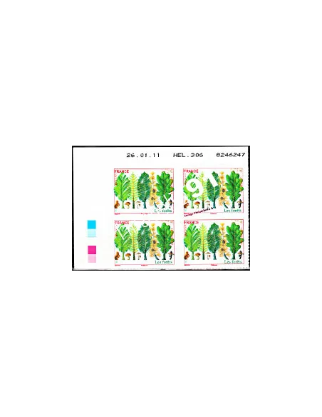 -  Timbres adhésifs "Forets" -  coins datés