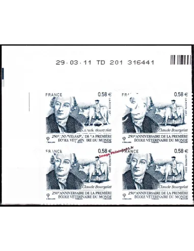 -  Timbres adhésifs "Ecole vétérinaire" -  coins datés