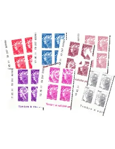 -  Timbres adhésifs "7 Marianne de l'Europe" -  coins datés