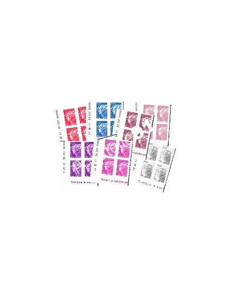 -  Timbres adhésifs "7 Marianne de l'Europe" -  coins datés