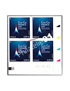-  Timbres adhésifs "G20-G8" -  coins datés
