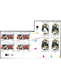 -  Timbres adhésifs "Sapeurs-Pompiers de Paris" -  coins datés