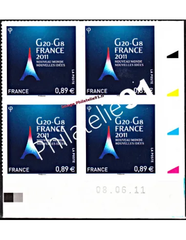 -  Timbres adhésifs "G20-G8" -  coins datés