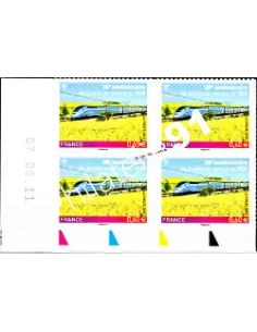 -  Timbres adhésifs "TGV" -  coins datés