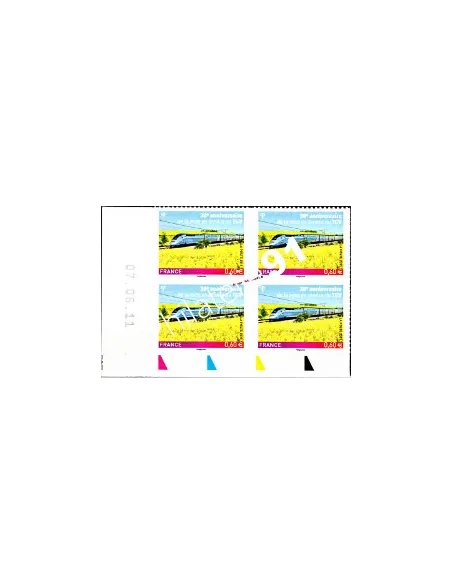 -  Timbres adhésifs "TGV" -  coins datés