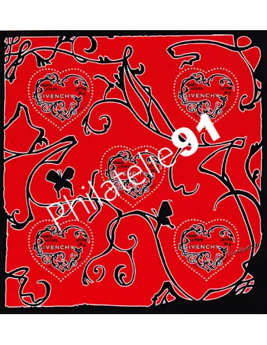 Timbres de France - Bloc n° 104 - Cœurs 2007 - Givenchy