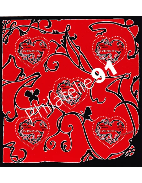 Timbres de France - Bloc n° 104 - Cœurs 2007 - Givenchy