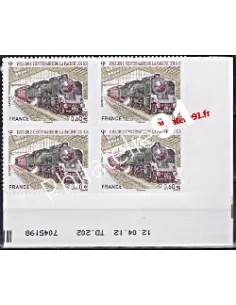 Timbre autocollant d'entreprise n° 711 : Centenaire de la Pacific 231 K8Bloc de 4 timbres avec coin daté : 12.04.12
