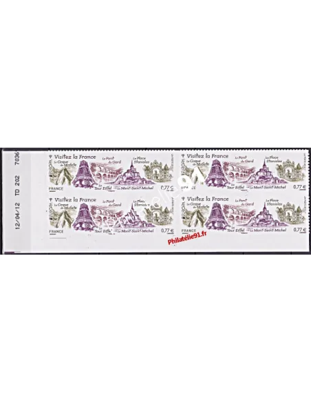Coins datés.Timbre autocollant n° 713 : Europa - Visitez la France