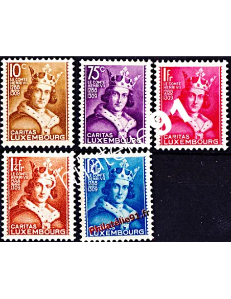 Timbres du Luxembourg n° 244 à 248 émis au profit d’œuvres sociales