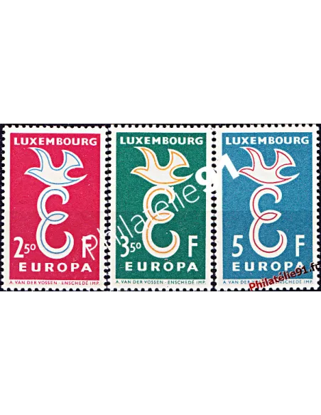 Timbres du LUXEMBOURG n° 548 à 550 - EUROPA 1958