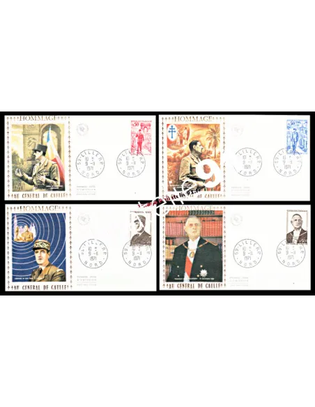 Lot d'enveloppes 1er jour. Thématique : DE GAULLE