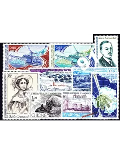 Timbres des T.A.A.F. - Année complète 1981 neuve (poste + poste aérienne)